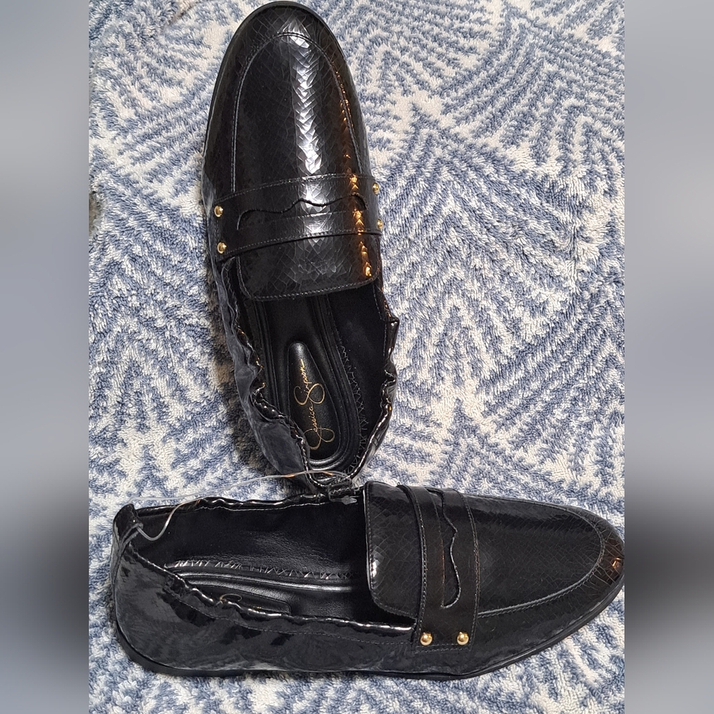 Jessica Simpson Women's  8.5 M Selipa Faux Leather  Slip-On Loafer Flats NWOT
